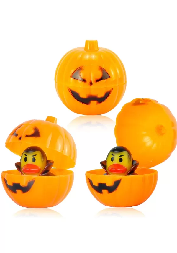 Best Sale Halloween Prefilled 12 Pack Pumpkin Box With Rubber Duck Trick Or Treat Bags / Pails