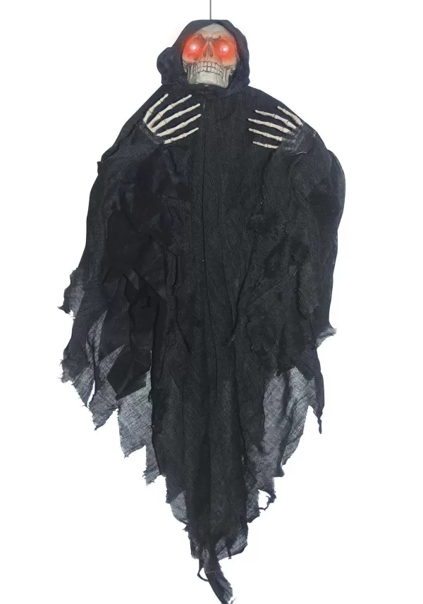 Online Hanging Light Up Black Reaper Halloween Decoration Animatronics