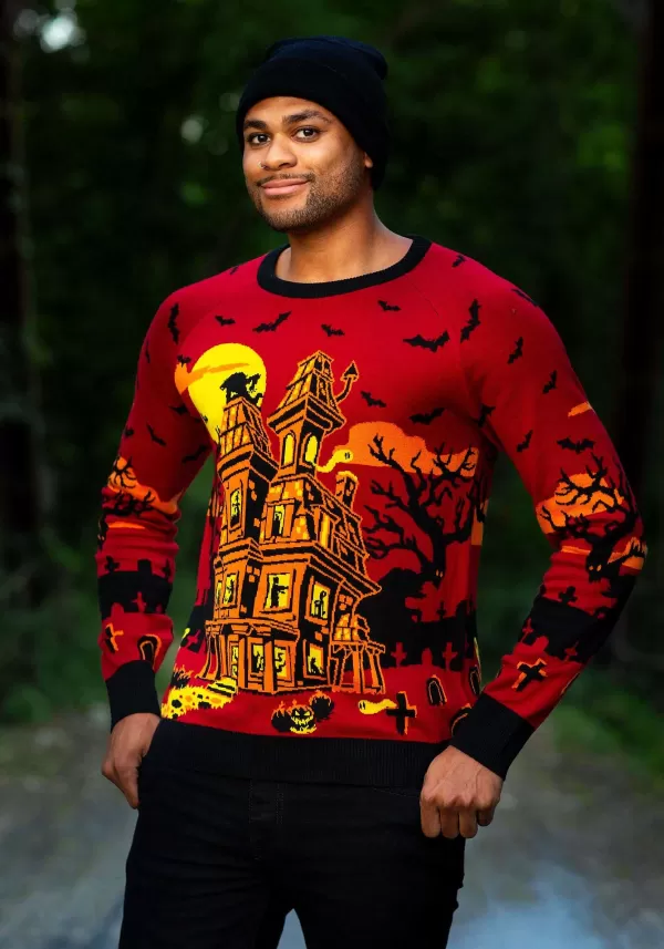 Best Haunted House Adult Halloween Sweater Halloween Clothes