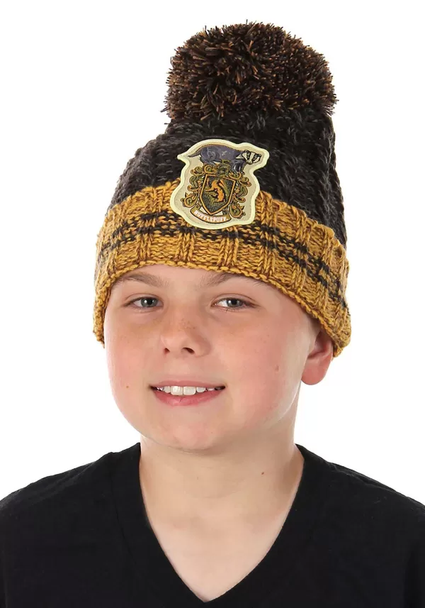 Online Hufflepuff Heathered Pom Warm Beanie Hats