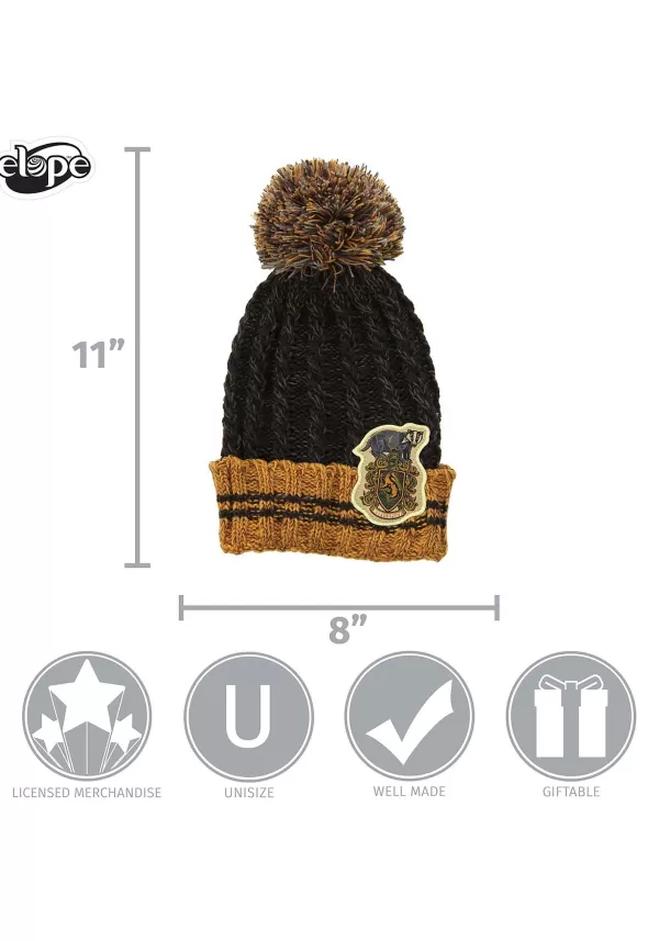 Online Hufflepuff Heathered Pom Warm Beanie Hats