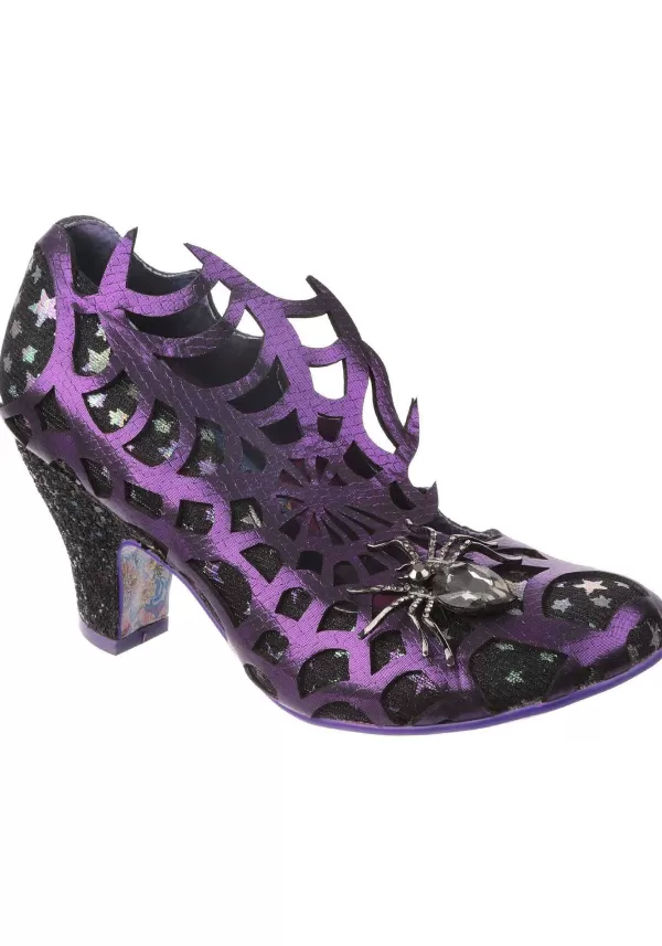 Discount Spider On The Web Purple Heels Boots/Shoes