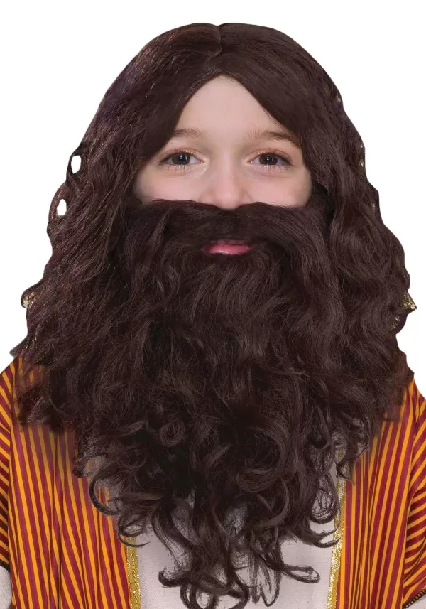 Best Sale Kids Biblical Wig And Beard Set Mustaches / Beards