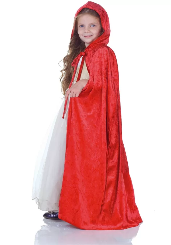 Best Kid'S Red Panne Cape Capes