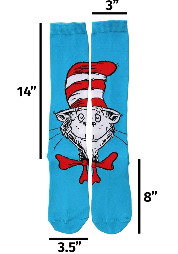 Best Knee High The Cat In The Hat Costume Socks Socks / Slippers