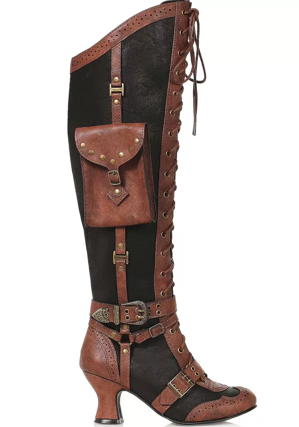 Outlet Lace Up Steampunk Heeled Boots For Women Boots/Shoes