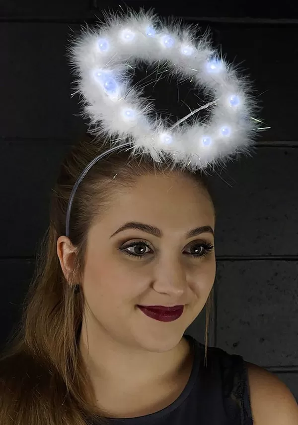 Discount Led Lights Within A White Halo Headbands