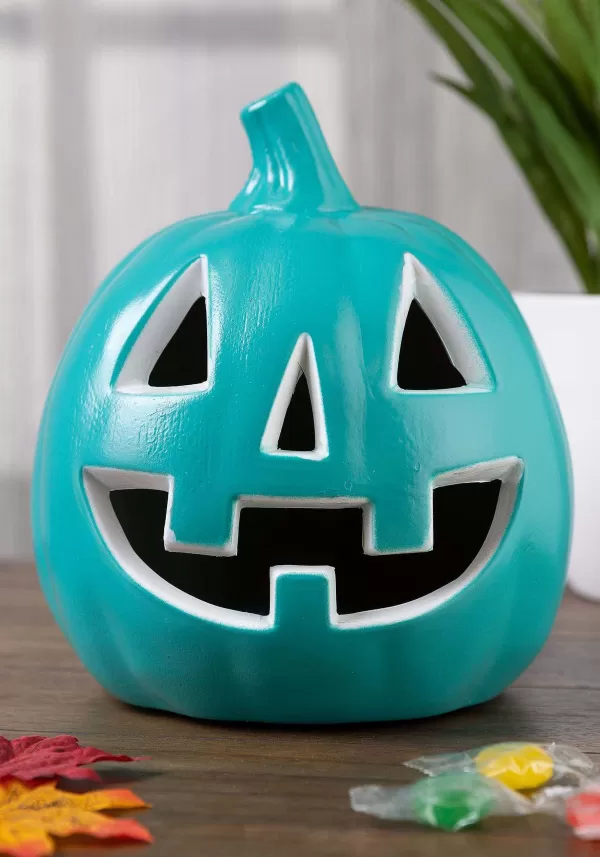 Clearance Light Up Teal Pumpkin Halloween Decoration Kid Friendly D Cor