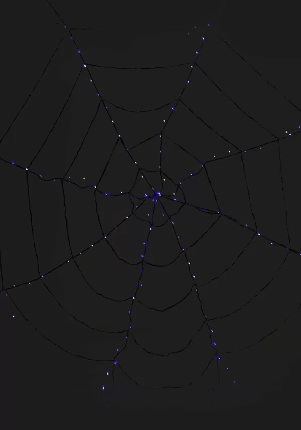 New Light-Up Purple Spider Web Decoration Spiders & Spider Webs