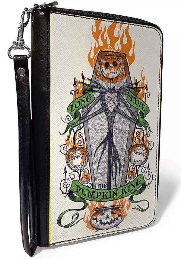 Fashion Long Live The Pumpkin King Women'S Pu Zip Around Wallet Halloween Clothes