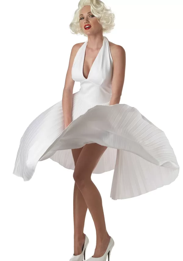 Store Marilyn Monroe Deluxe White Halter Dress Costume For Women Women'S Costumes
