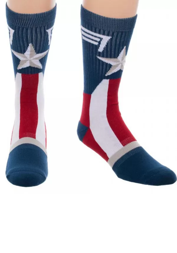 Cheap Marvel Captain America- Suit Up Crew Socks Socks / Slippers