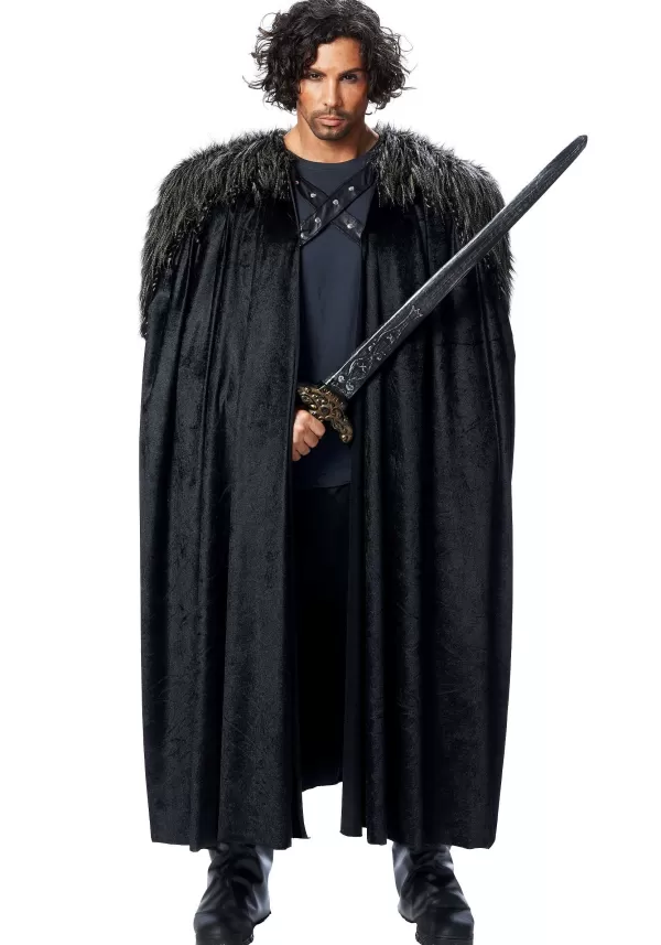 New Medieval Fur Trimmed Black Cape Capes