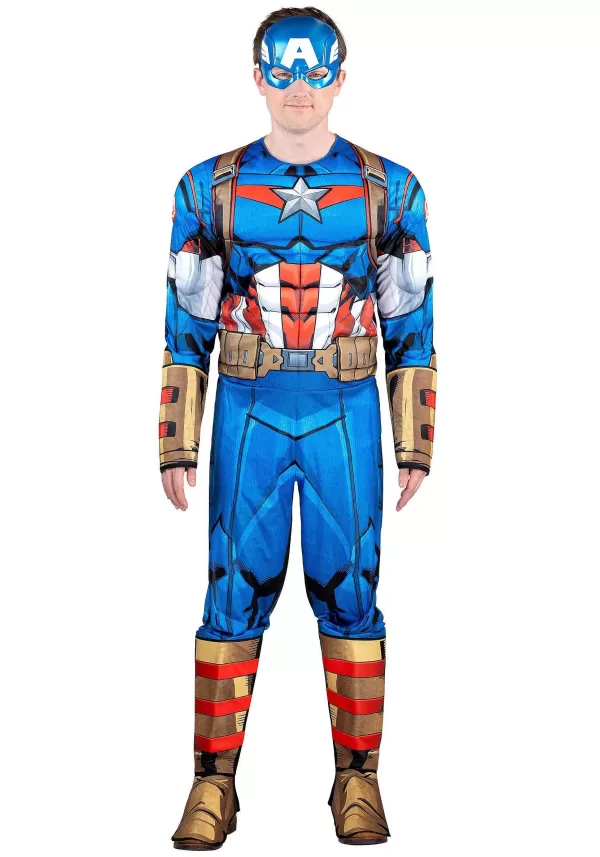 Cheap Men'S Captain America Costume With Muscles Men'S Costumes