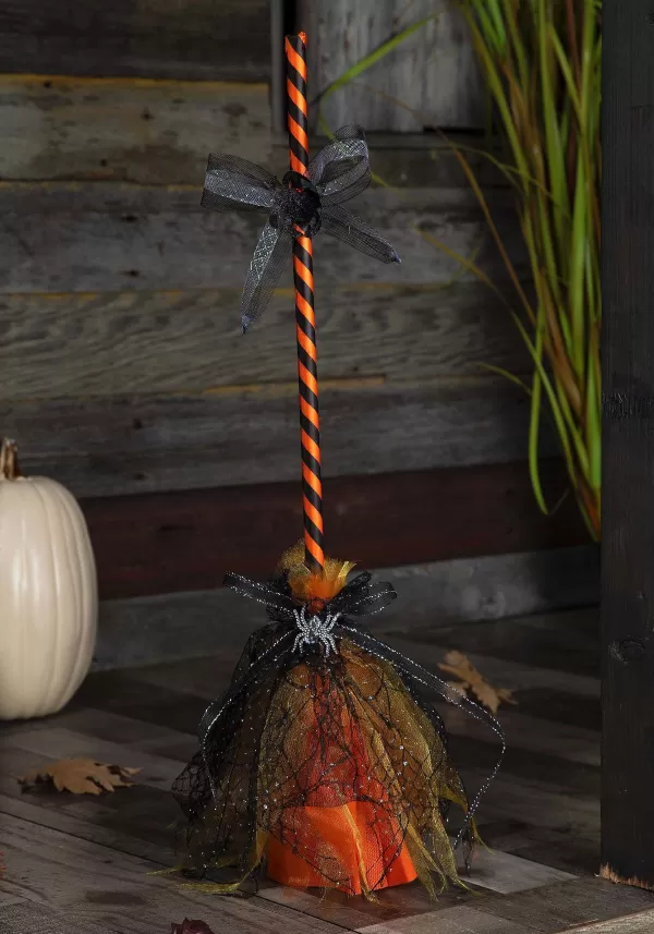 Sale Orange Animated Shaking Witch Broom Animatronics