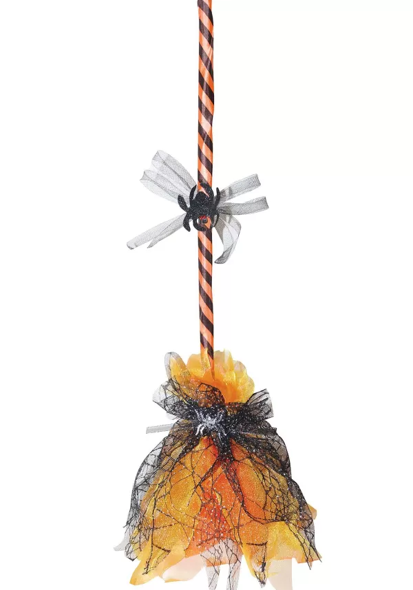 Sale Orange Animated Shaking Witch Broom Animatronics