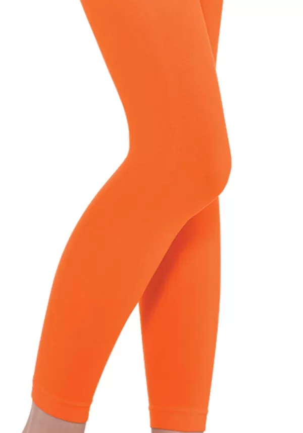 Discount Orange Footless Tights For Kids Leggings