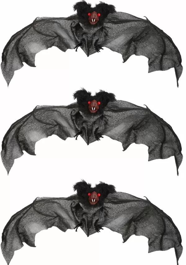 Store Pack Of 3 Black Halloween Bats Decoration Halloween Props