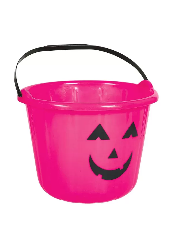 Discount Pink Pumpkin Treat Bucket Trick Or Treat Bags / Pails