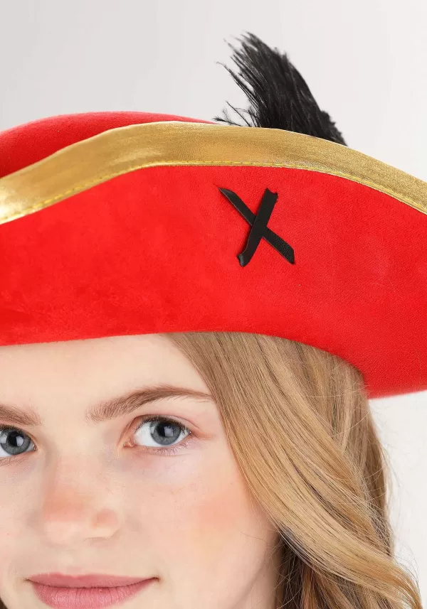 Flash Sale Pirate Red Skull And Crossbones Costume Hat Hats