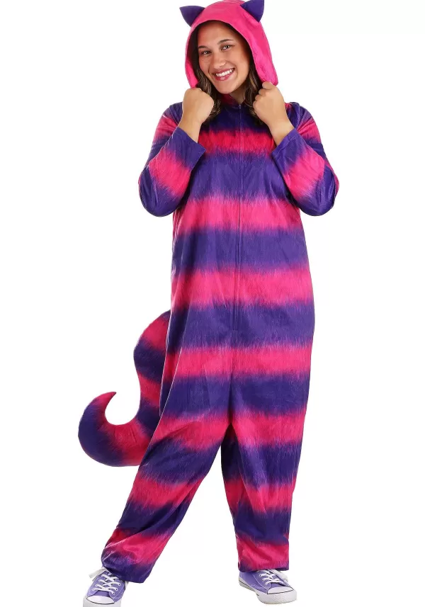 Hot Plus Size Cheshire Cat Onesie Costume For Adults Women'S Costumes