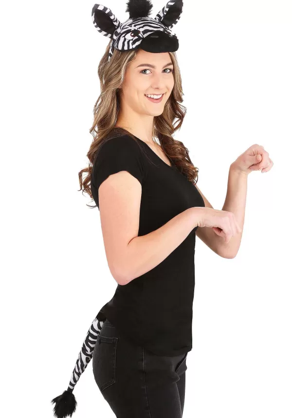 Flash Sale Plush Zebra Headband & Tail Kit Accessory Kits