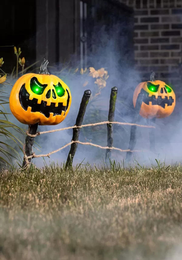 Flash Sale Pumpkin Fence With Green Light Halloween Decoration Outdoor Decorations