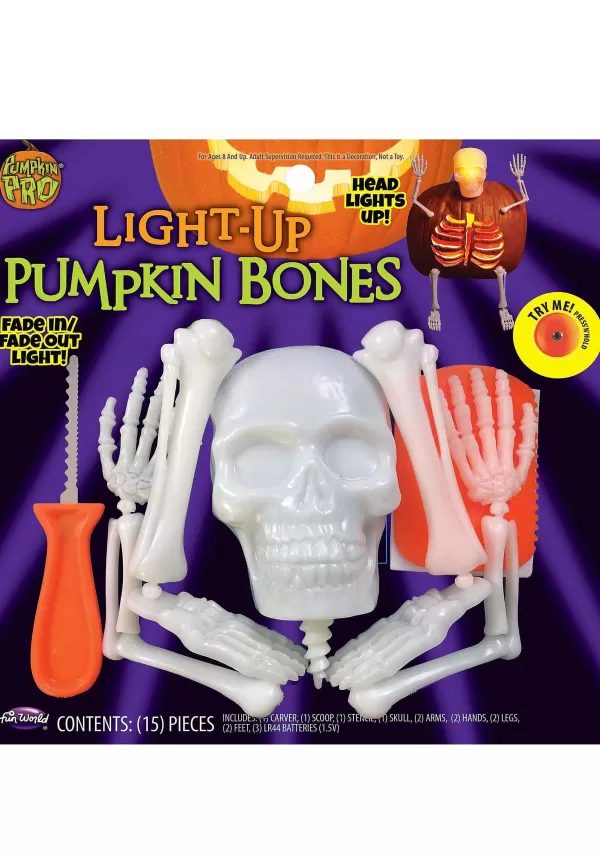 Fashion Pumpkin Light Up Bones Carving Kit Pumpkin D Cor