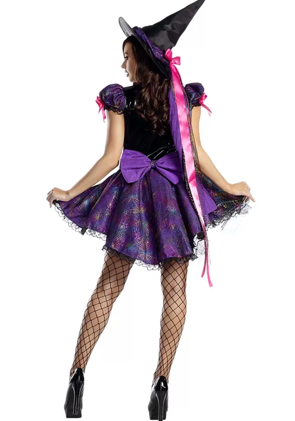 Flash Sale Purple Web Witch Costume For Women Sexy Costumes