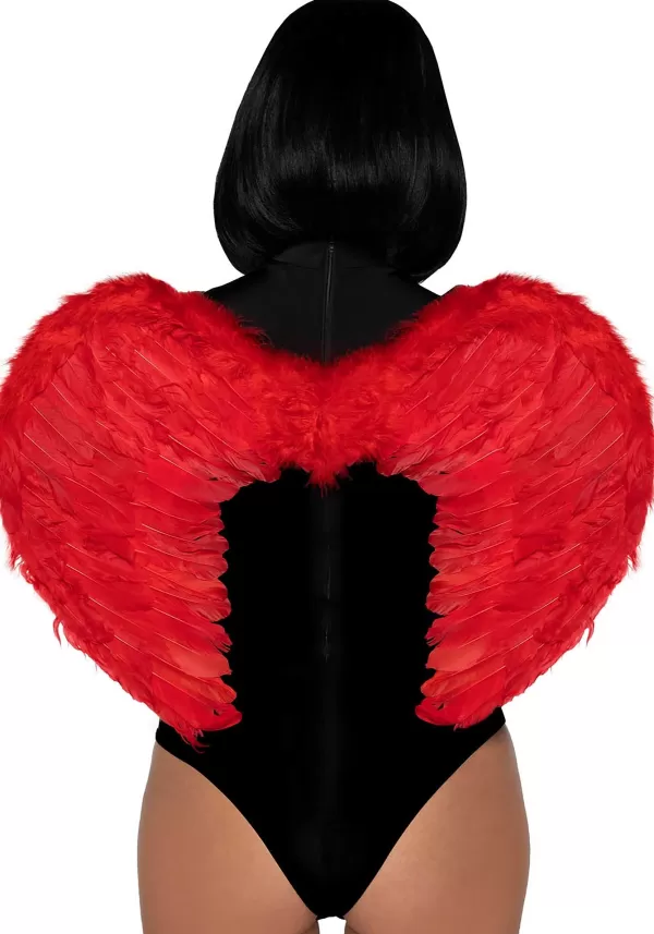 Store Red Marabou Trimmed Feather Wings Wings