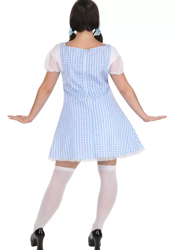 Cheap Sexy Blue Gingham Costume Dress For Women Women'S Costumes