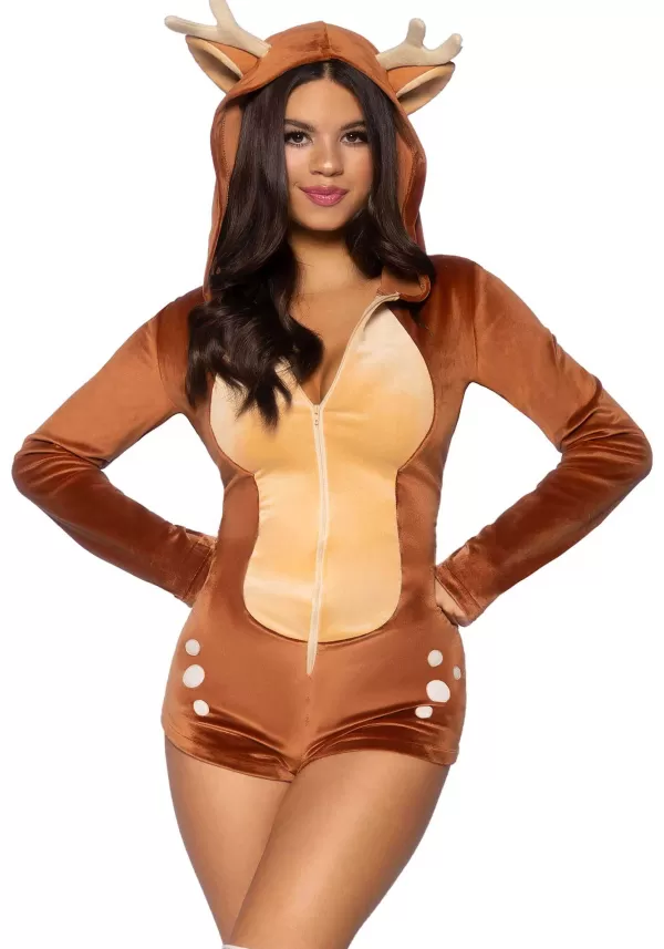 Online Sexy Plush Fawn Romper Costume For Women Sexy Costumes