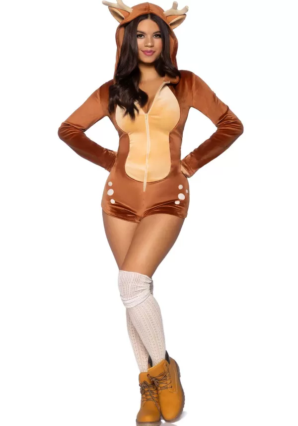 Online Sexy Plush Fawn Romper Costume For Women Sexy Costumes