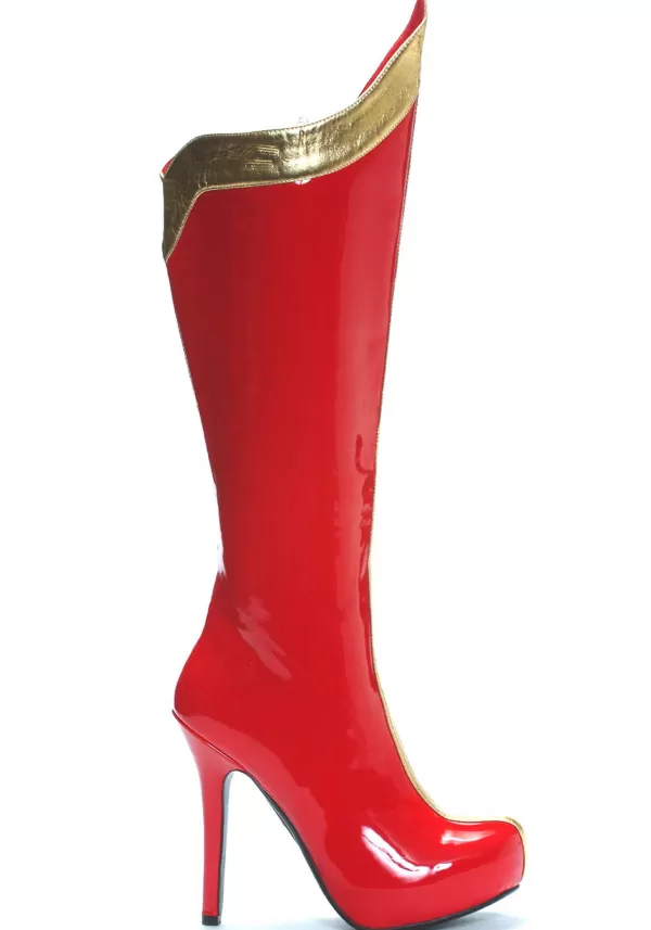 Hot Sexy Red And Gold Superhero Boots Boots/Shoes