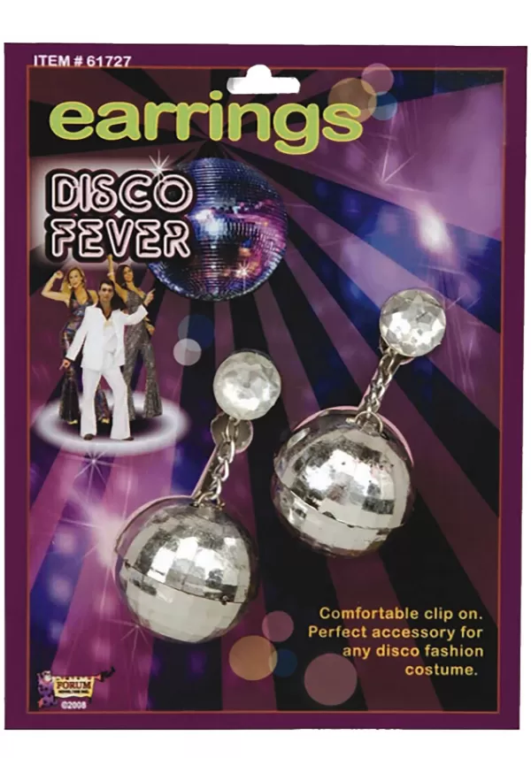 Cheap Silver Disco Ball Costume Accessory Earrings Costume Jewelry