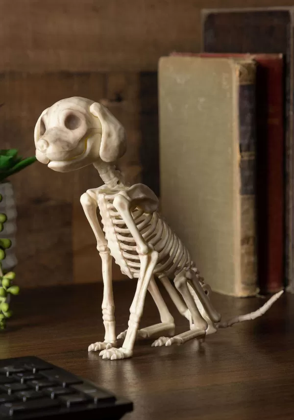 Discount Sitting 7.5 Inch Puppy Skeleton Decoration Halloween Props