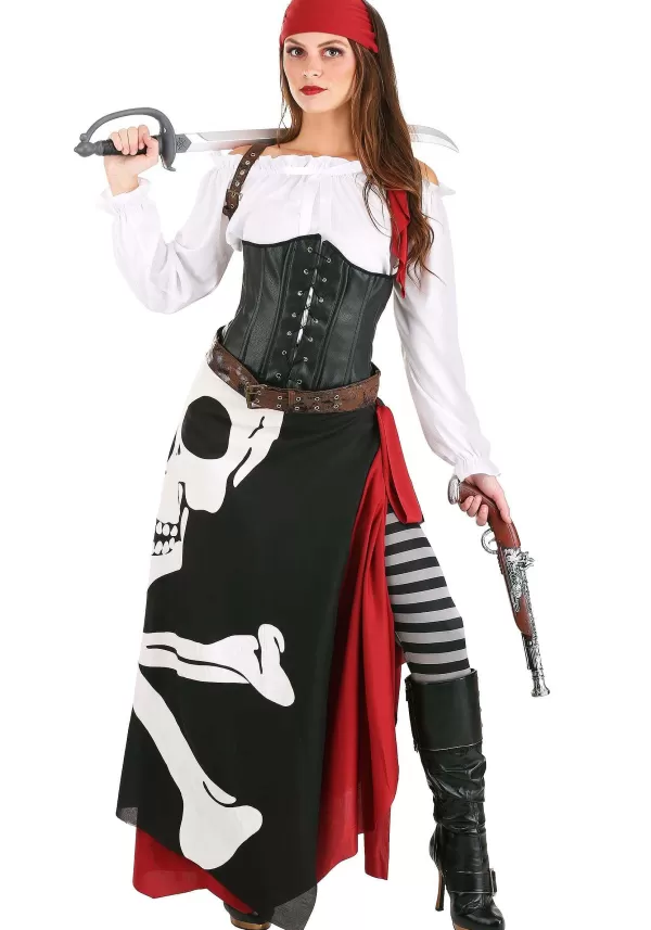 Discount Skeleton Flag Rogue Pirate Costume For Women Women'S Costumes