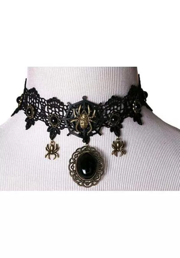 Fashion Spider Lace Choker Necklace Costume Jewelry