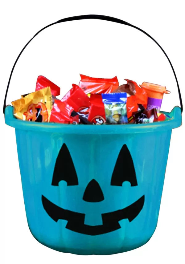 Best Sale Teal Trick And Treat Pumpkin Bucket Trick Or Treat Bags / Pails