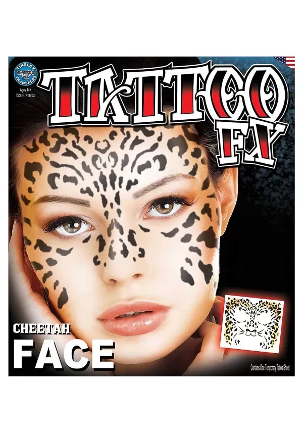 Online Temporary Cheetah Face Costume Tattoo Makeup