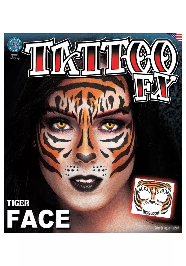 Online Temporary Tiger Face Tattoo Makeup