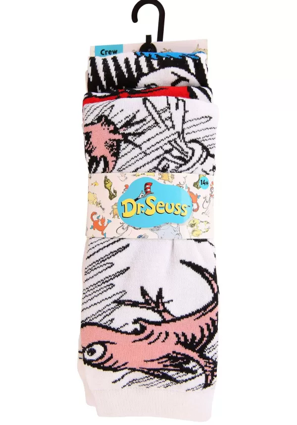 Best Sale The Cat In The Hat Adult Crew Sock Set Socks / Slippers