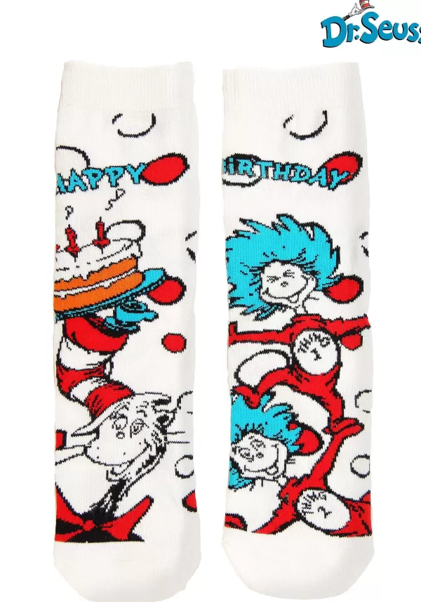 Hot The Cat In The Hat Birthday Crew Socks For Kids Socks / Slippers