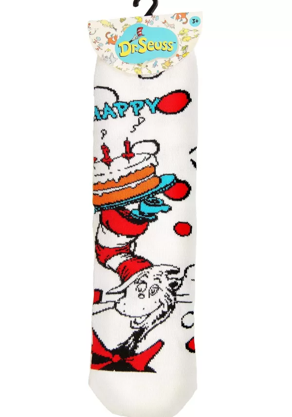Hot The Cat In The Hat Birthday Crew Socks For Kids Socks / Slippers