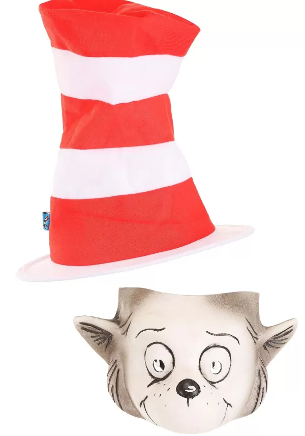 Discount The Cat In The Hat Latex Mask & Hat Costume Kit Accessory Kits
