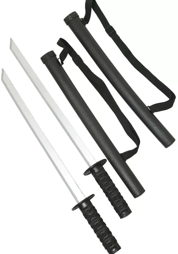Flash Sale Two Sword Ninja Set With Sheath Accessory Kits