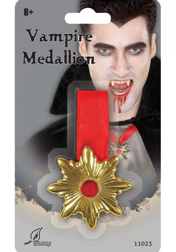 Sale Vampire Gold Medallion Costume Necklace Costume Jewelry