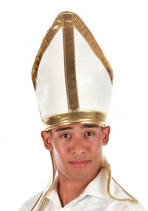 Online White Pope Plush Costume Hat Hats