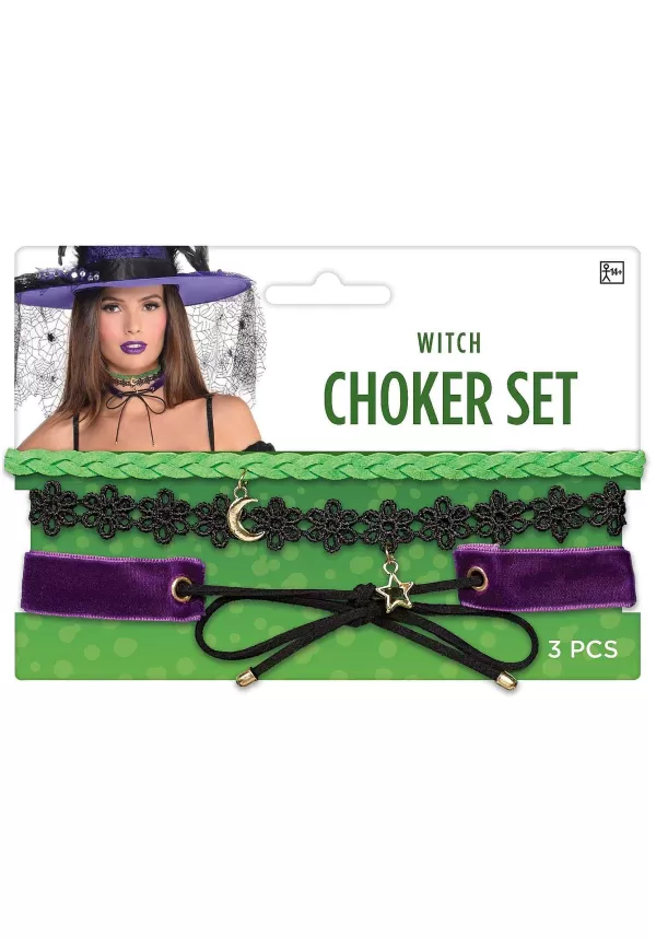 Hot Witch Choker 3 Pack Costume Jewelry