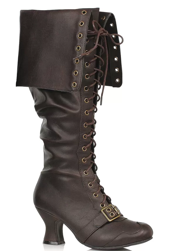 Best Women'S Brown Lace Up Pirate Boot Boots/Shoes